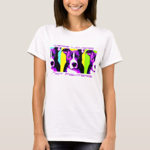 T-shirt Chemise colorée de pitbull de combattants d'amants