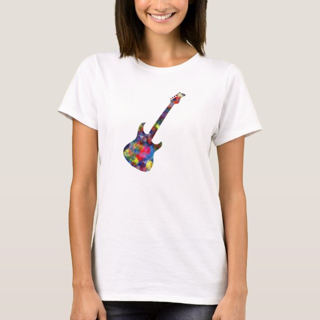 T-shirt Chemise colorée multi de guitare (Devant)