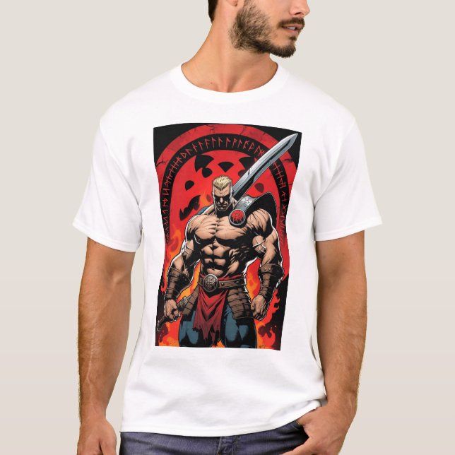 T-shirt Chemise combattante de style comique gras (Devant)