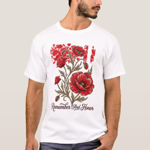 T-shirt Chemise commémorative vintage Rouge Poppy Se souve
