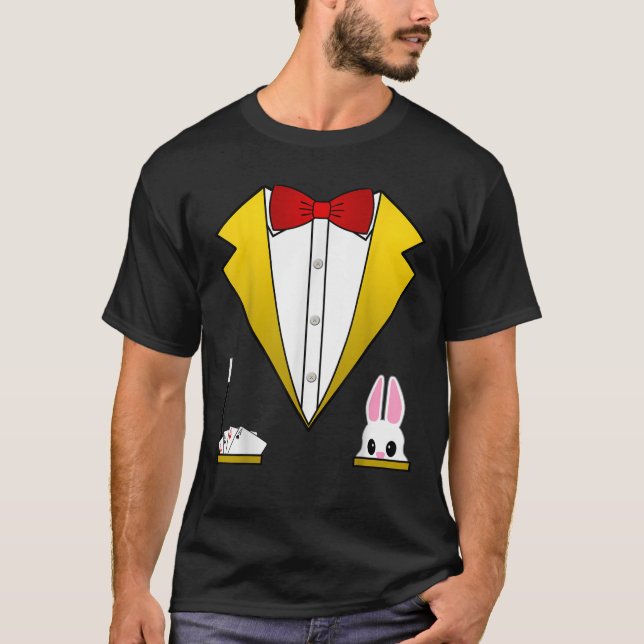 T-shirt Chemise Costume Magicien Funny Tuxedo Chemise Pour (Devant)