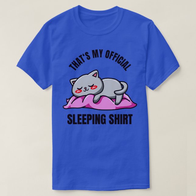 T-shirt Chemise couchée mignonne Chat tenue de sommeil (Design devant)