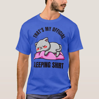 T-shirt Chemise couchée mignonne Chat tenue de sommeil
