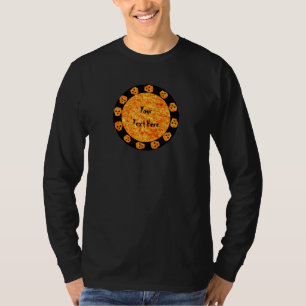 T-shirt Chemise crâne orange flamme