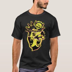 T-shirt Chemise crâne punk néon Tee graphique de streetwea