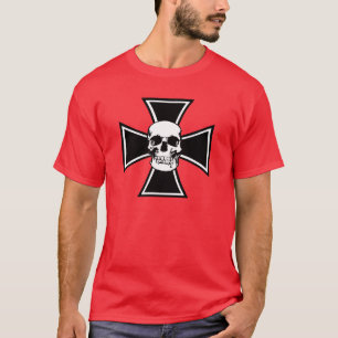 T-shirt Chemise croisée de crâne de fer