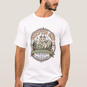 T-shirt Chemise Cryptide Chat Cryptide Chat Art Vector Vin