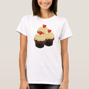 T-shirt Chemise cupcakes velours rouge