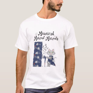 T-shirt Chemise Cute Chats Aimer Musique Musique Piano