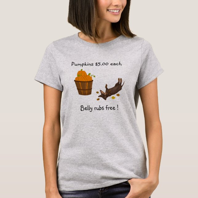 T-shirt Chemise Dachshund Automne Citrouille Wiener Chien (Devant)