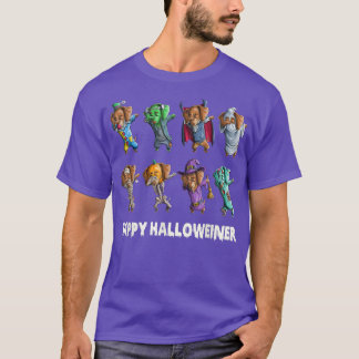 T-shirt Chemise Dachshund Happy Halloweiner Drôle Hallowee