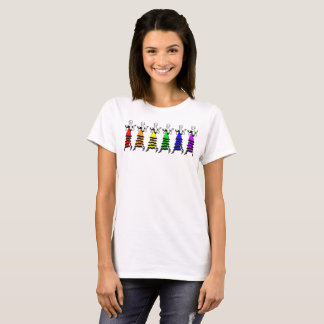 T-shirt Chemise d'ailerons d'arc-en-ciel d'hexagone