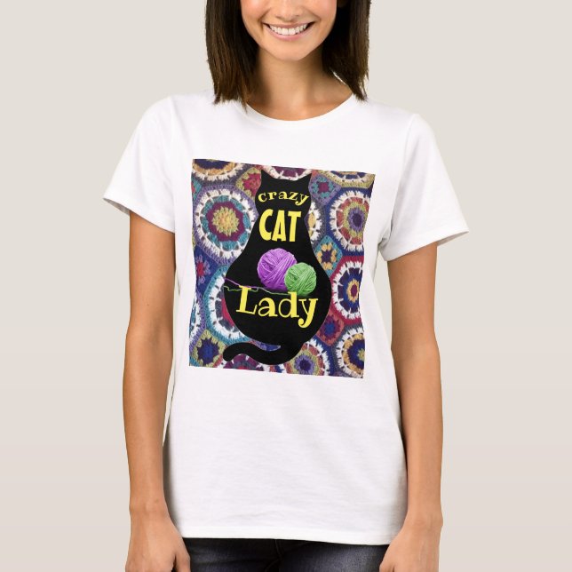 T-shirt Chemise dame Crazy Cat (Devant)