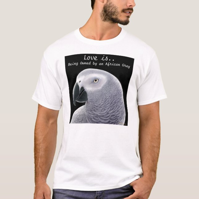T-shirt Chemise d'amour de gris africain (Devant)