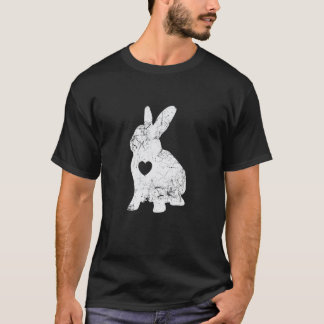 T-shirt Chemise d'amour de lapin mignon I Silhouette de la