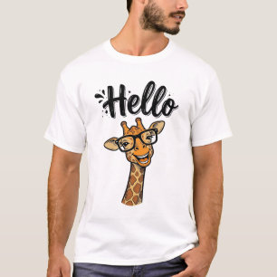 T-shirt Chemise d'animal mignon avec gravure vintage de gi
