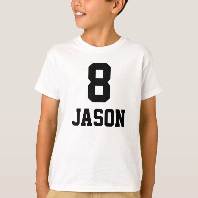 T-shirt Chemise d'anniversaire 8 + Nom (Devant)