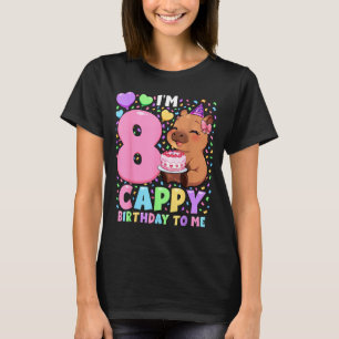 T-shirt Chemise d'anniversaire de capybara 8 Fille kawaii