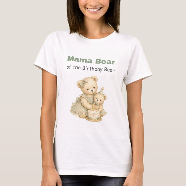 T-shirt Chemise d'anniversaire de Maman Ours (Devant)