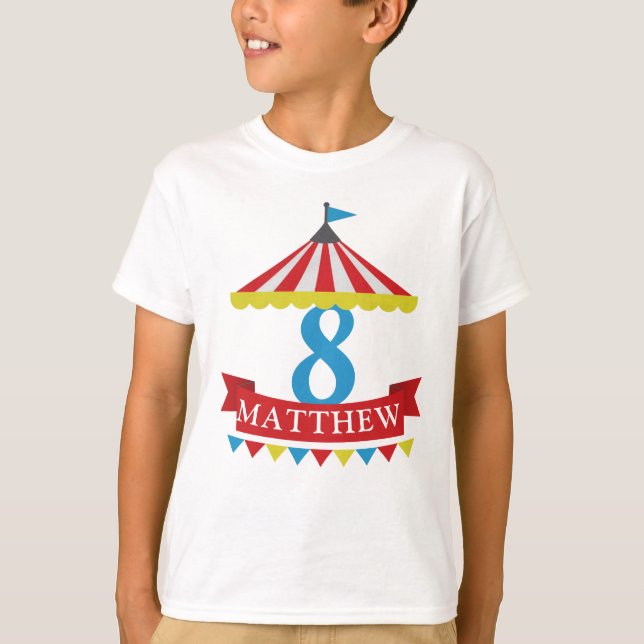T-shirt Chemise d'anniversaire de thème de cirque - (Devant)