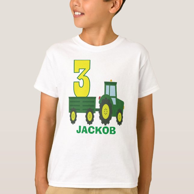 T-shirt Chemise d'anniversaire du tracteur - 3e anniversai (Devant)
