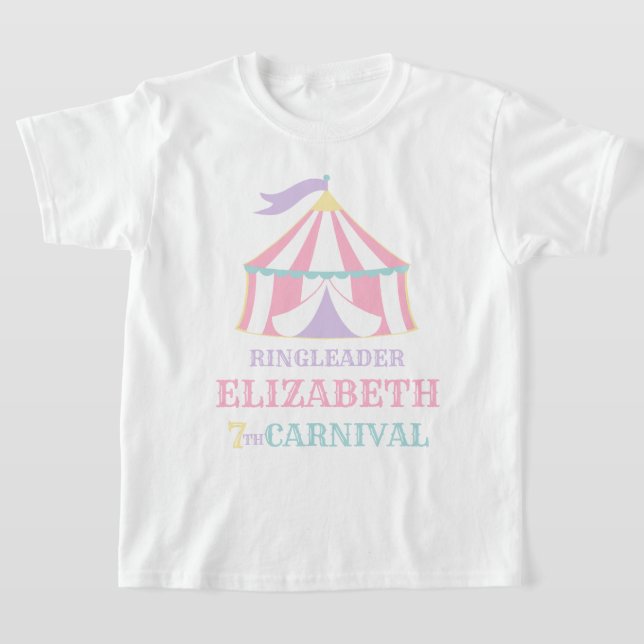 T-shirt Chemise d'anniversaire Pastel Pink Tente Circus (Poser)