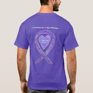 T-shirt Chemise d'art Coeur de ruban de sensibilisation au