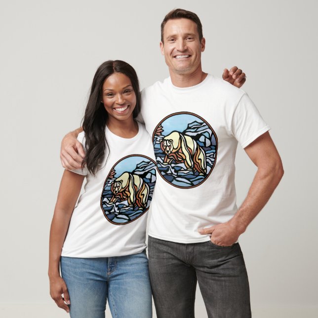 T-shirt Chemise d'art de l'ours Tribal Polar Bear Chemise  (Unisexe)