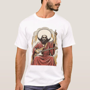 T-shirt Chemise d'art vectoriel de guitariste à gravure vi