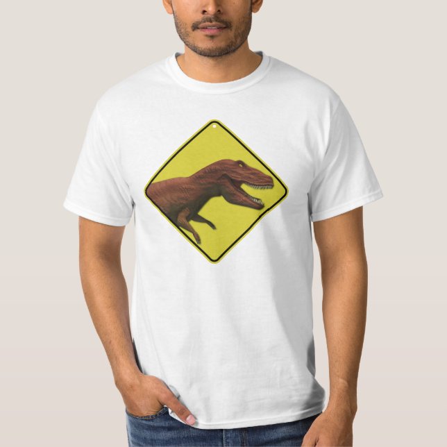 T-shirt Chemise d'avertissement de dinosaure (Devant)