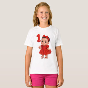 T-shirt Chemise de 1er anniversaire pour bébé fille mignon