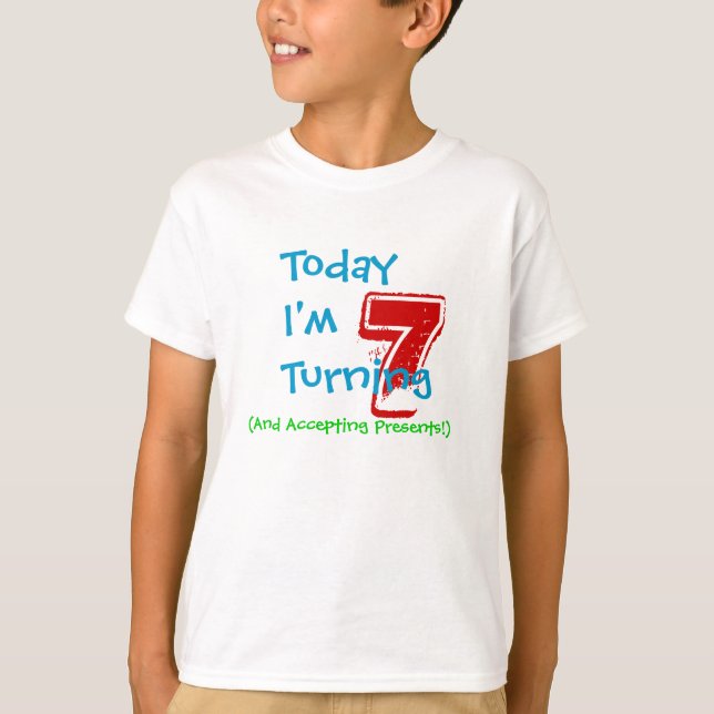 T-shirt Chemise de 7ème anniversaire (Devant)