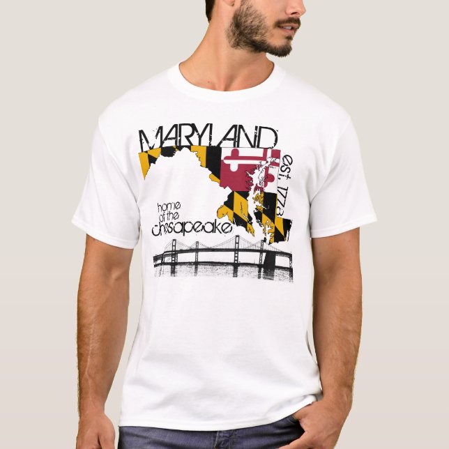 T-shirt Chemise de baie de chesapeake du Maryland (Devant)