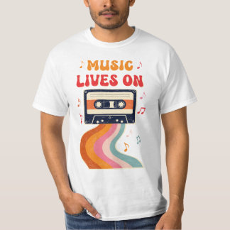 T-shirt Chemise De Bande De Cassette Rétro - La Musique Vi
