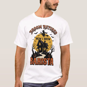 T-shirt Chemise de barista Halloween Sorcière drôle Pun de