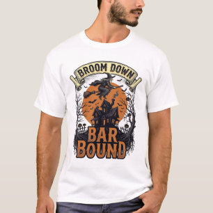 T-shirt Chemise de barman Halloween Broom Witch drôle Bar 