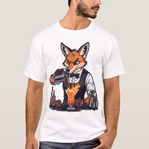 T-shirt Chemise de barman renard drôle 