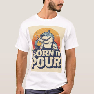 T-shirt Chemise de barman requin né pour verser