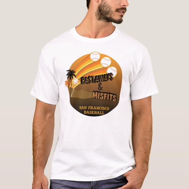 T-shirt Chemise de base-ball de naufragés et d'inadaptés (Devant)