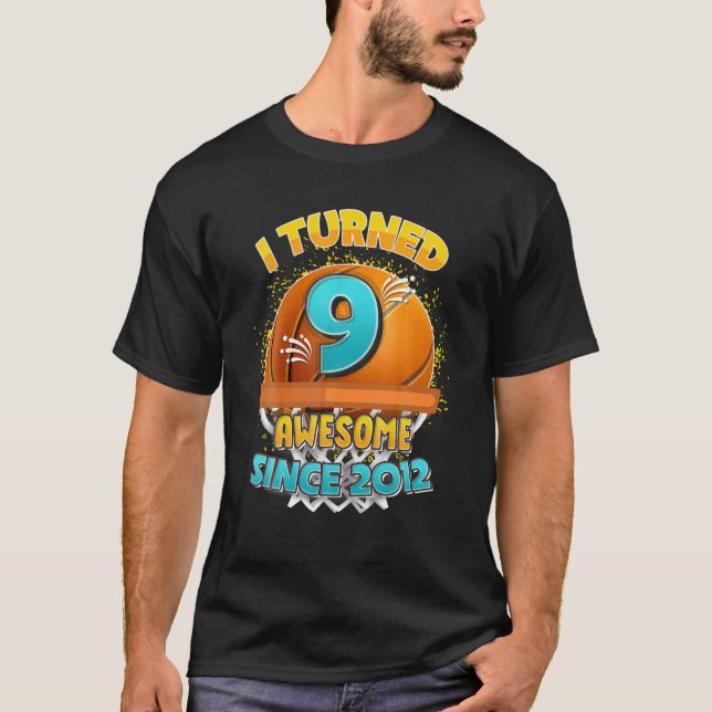 T-shirt Chemise de basket-ball 9e Anniversaire J'ai tourné (Devant)