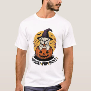 T-shirt Chemise de bouledogue Halloween avec chien à citro