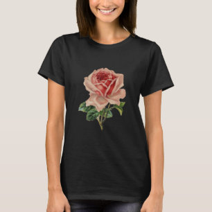 T-SHIRT CHEMISE DE BURN-OUT DE ROSE DE CRU
