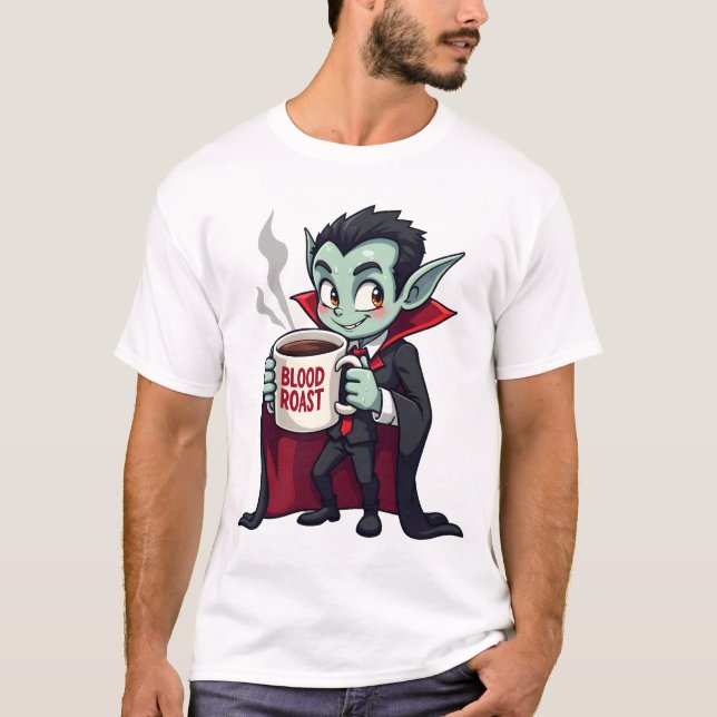 T-shirt Chemise de buveur de café vampire � Tasse de latte (Devant)
