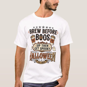 T-shirt Chemise de café Halloween Brasser avant les fantôm