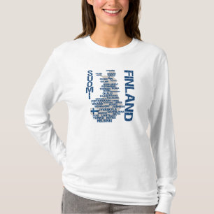 T-shirt Chemise de CARTE de la FINLANDE - choisissez le