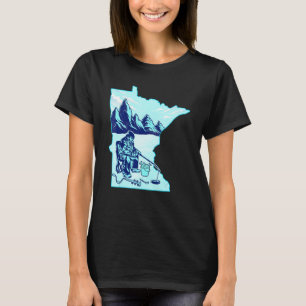 T-shirt Chemise de carte du Minnesota pour la pêche sur gl
