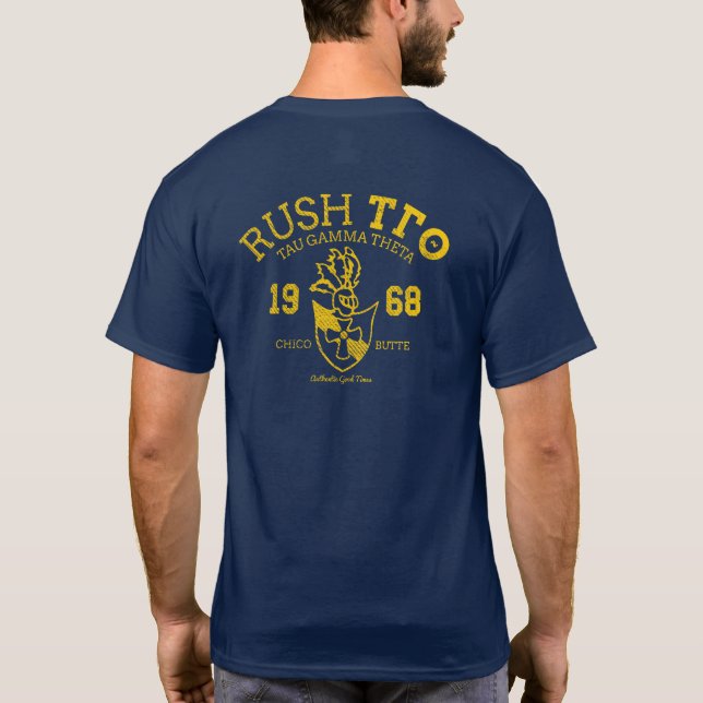 T-shirt Chemise de chasse en détresse de la Marine avec av (Dos)