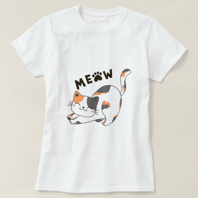 T-shirt chemise de chat (Design devant)