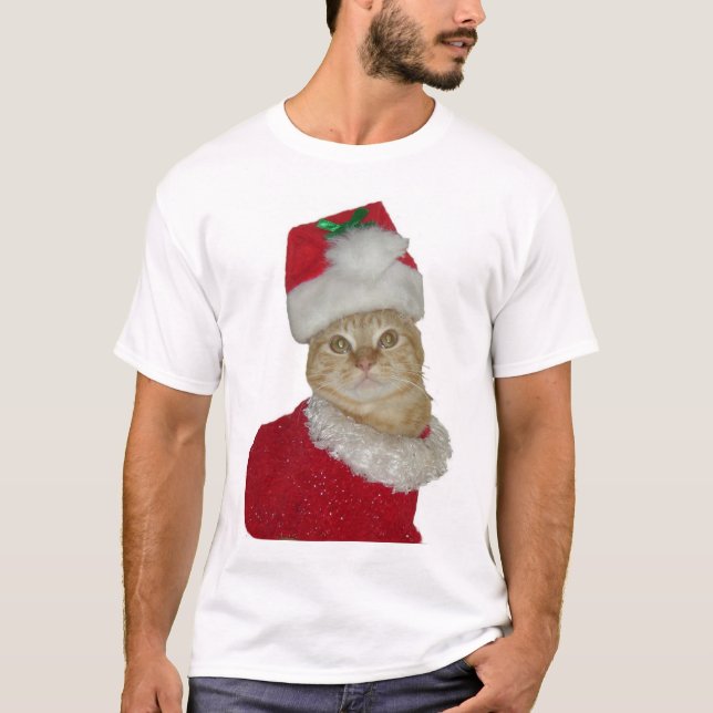 T-shirt Chemise de chat de Père Noël (Devant)
