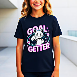 T-shirt Chemise de chat « Goal Getter » drôle et motivante